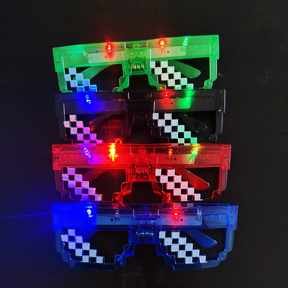 Glow In The Dark Party Glasses - 10/20/30 LED Occhiali a mosaico Light