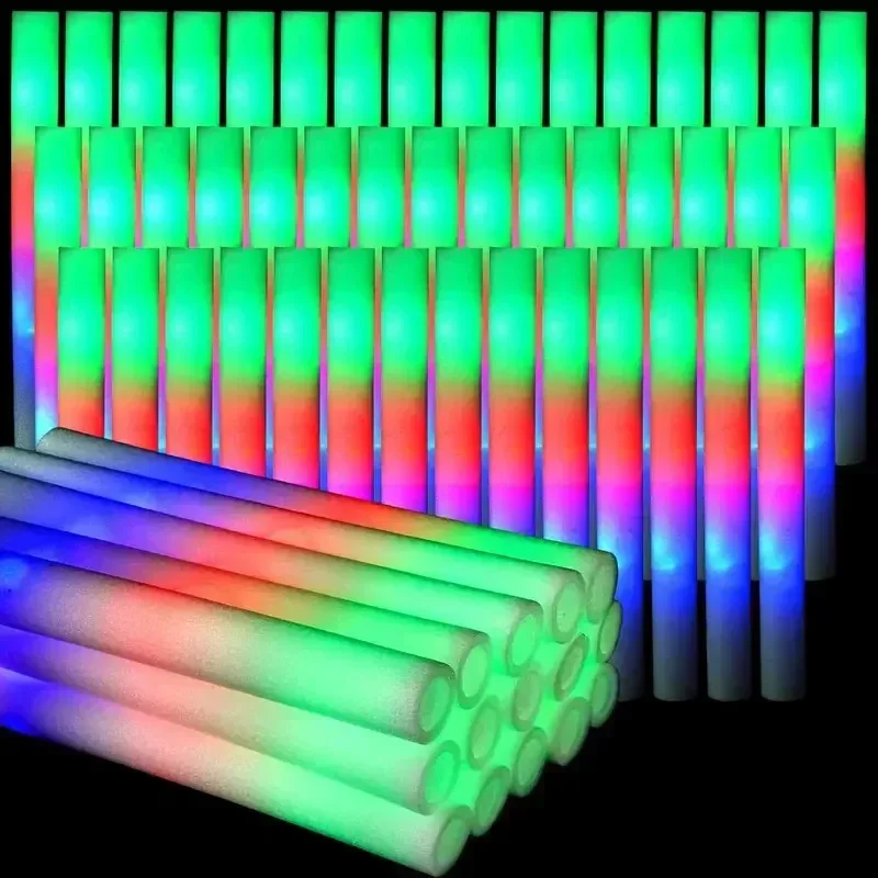 Flashing Led Foam Sticks Party - 30 Bastoncini Luminosi in Schiuma con