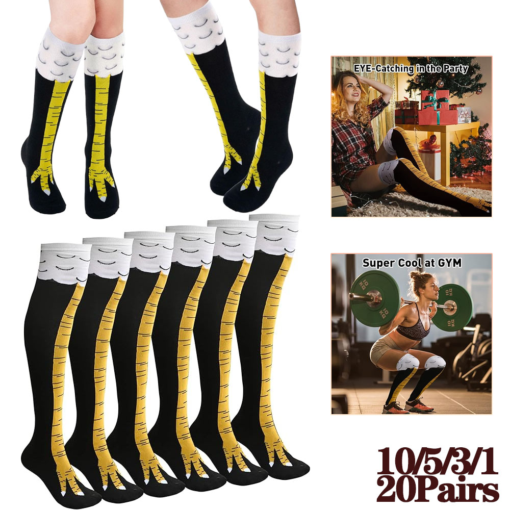 Funny Chicken Leg Socks - 1-20 paia divertenti calzini alti al
