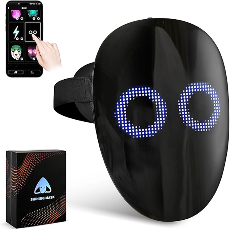 Led Purge Mask Halloween - Maschera LED con riconoscimento vocale, rilevamento