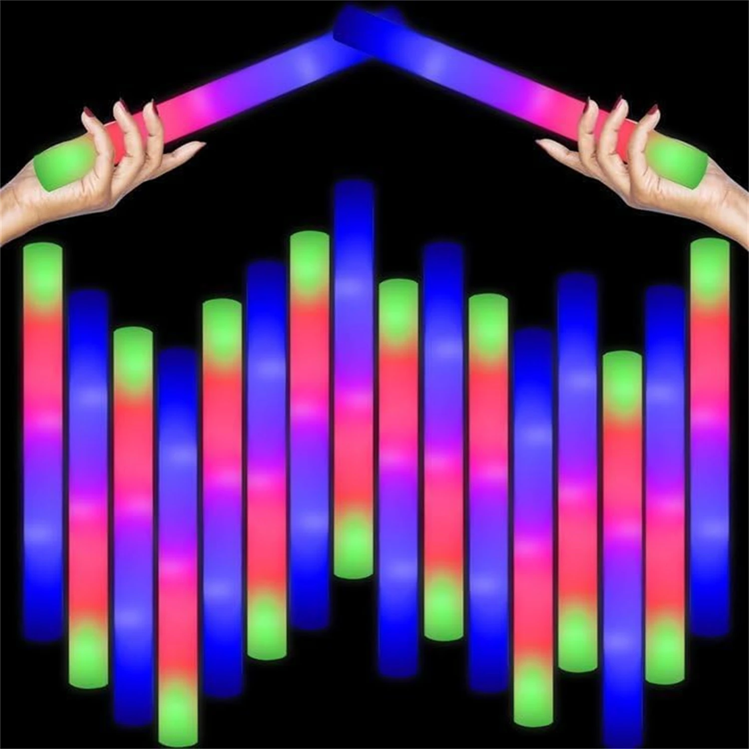 Flashing Led Foam Sticks Party - Bastoncini luminosi in schiuma LED da