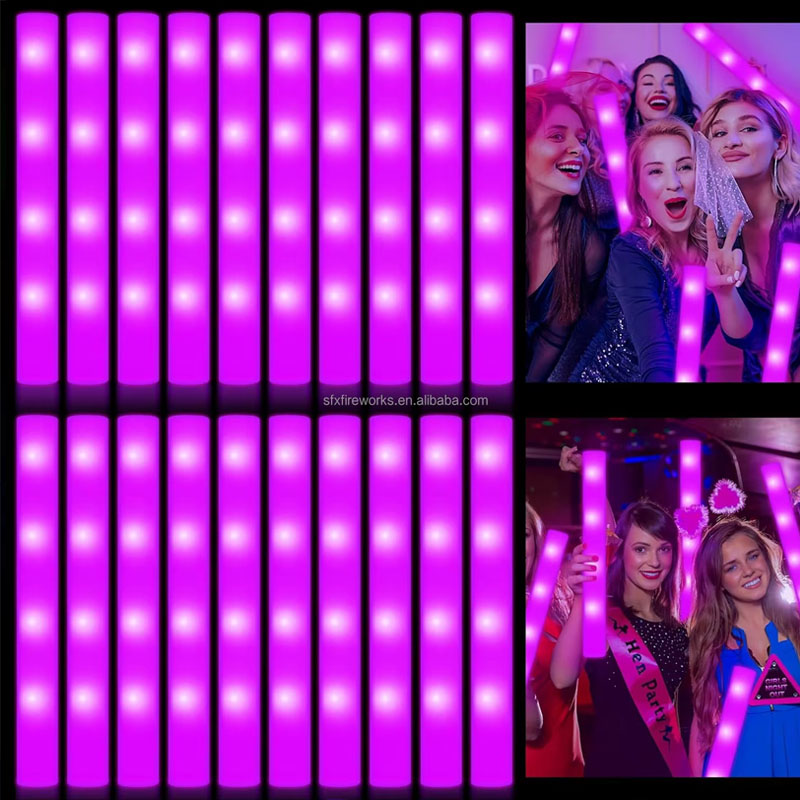 Flashing Led Foam Sticks Party - 20 Pezzi Bastoncini Luminosi in Schiuma