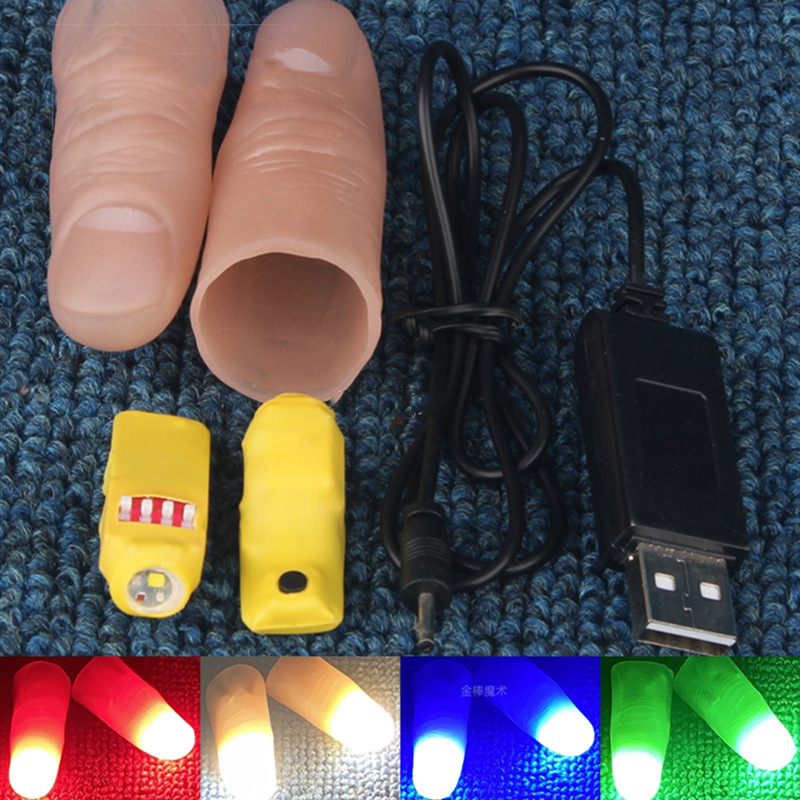 Thumb Tip Magic Trick Set - Set di coppie luminose professionali (rosso/quattro