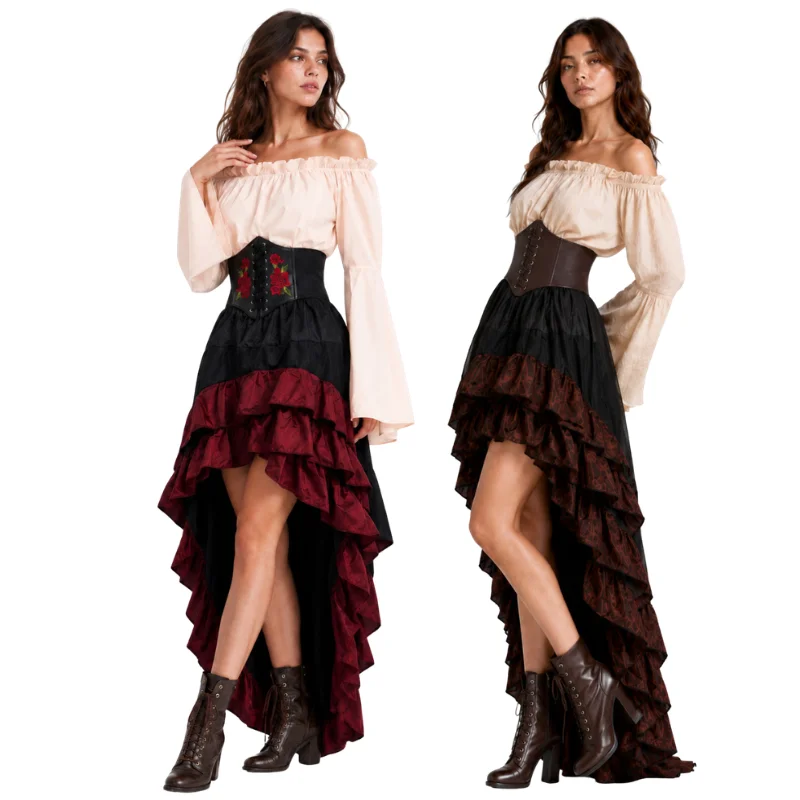 Medieval Renaissance Dress Women - Abito da Pirata Medievale Retrò di