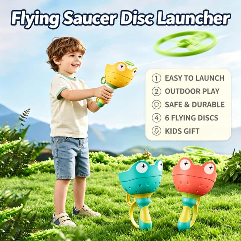Novelty Gifts - Lanciatore di Dischi Volanti per Bambini,