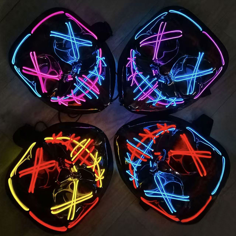 Led Purge Mask Halloween - Maschere LED Luminose Wireless Spaventose per