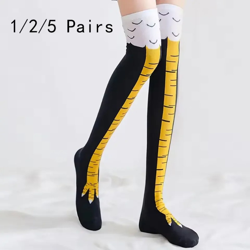 1/2/5 Paia di Calze al Ginocch - Funny Chicken Leg Socks recensione e prezzo