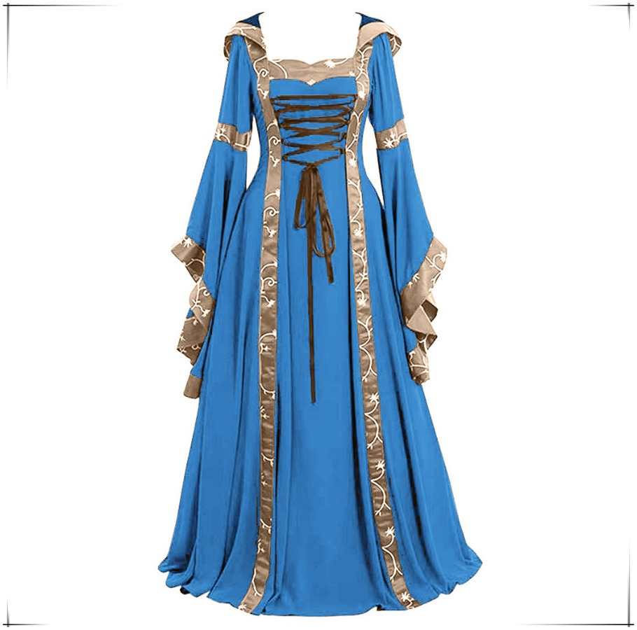 Nuovo Abito Lungo da Donna con - Medieval Renaissance Dress Women recensione e prezzo