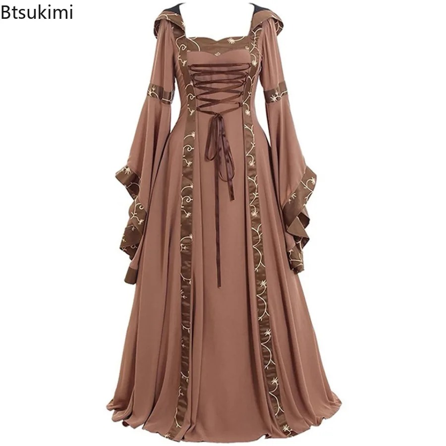 Nuovo Abito Lungo da Donna con - Medieval Renaissance Dress Women recensione e prezzo