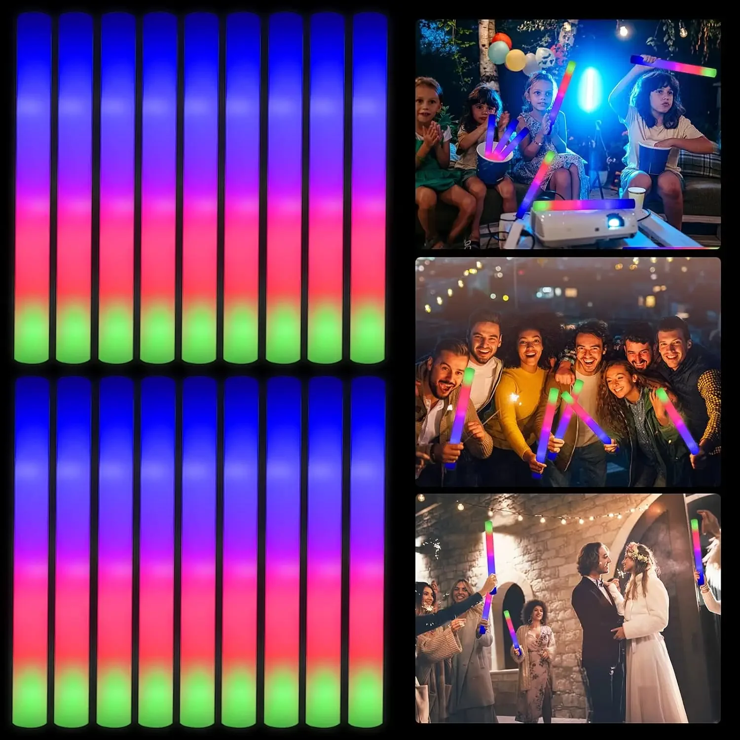 50 Pezzi di Bastoncini Luminos - Flashing Led Foam Sticks Party recensione e prezzo