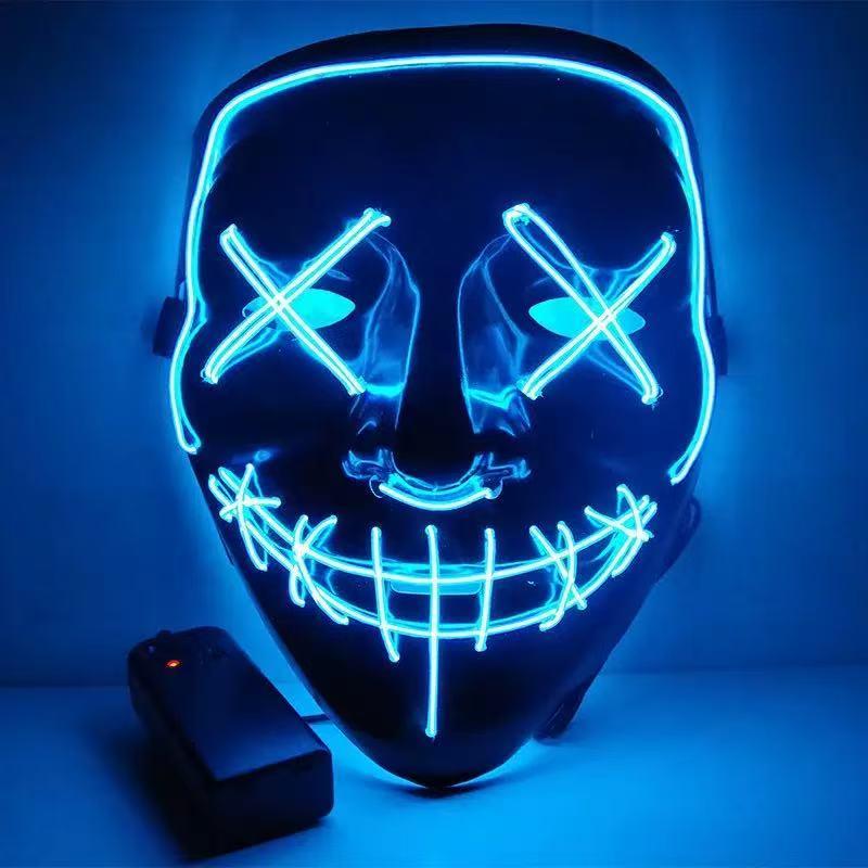 Maschera LED Luminosa Nera a F - Led Purge Mask Halloween recensione e prezzo