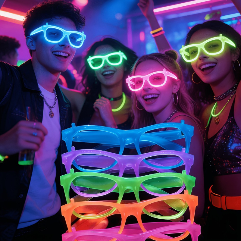2/12 pezzi di occhiali al neon - Glow In The Dark Party Glasses recensione e prezzo