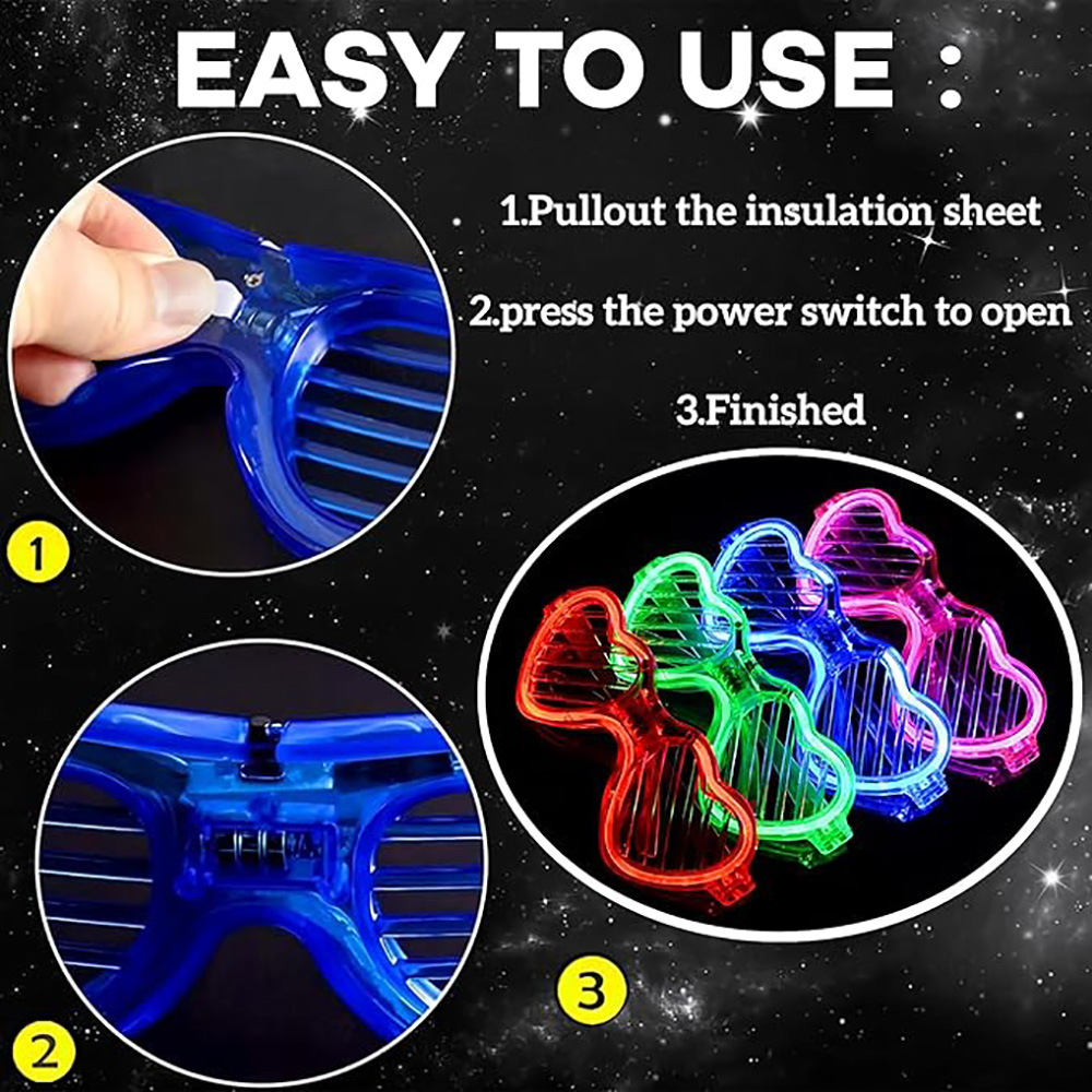 5/10/20/30/50 Occhiali luminos - Glow In The Dark Party Glasses recensione e prezzo