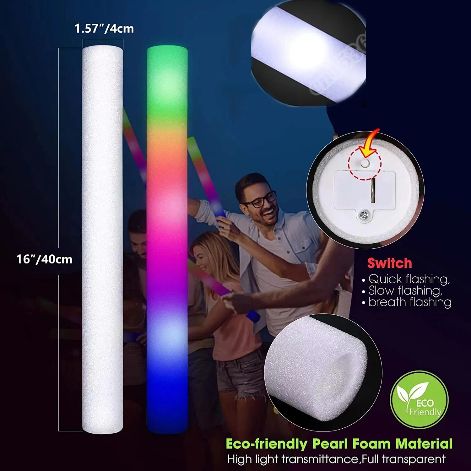 Bastoncini LED luminosi, basto - Flashing Led Foam Sticks Party recensione e prezzo