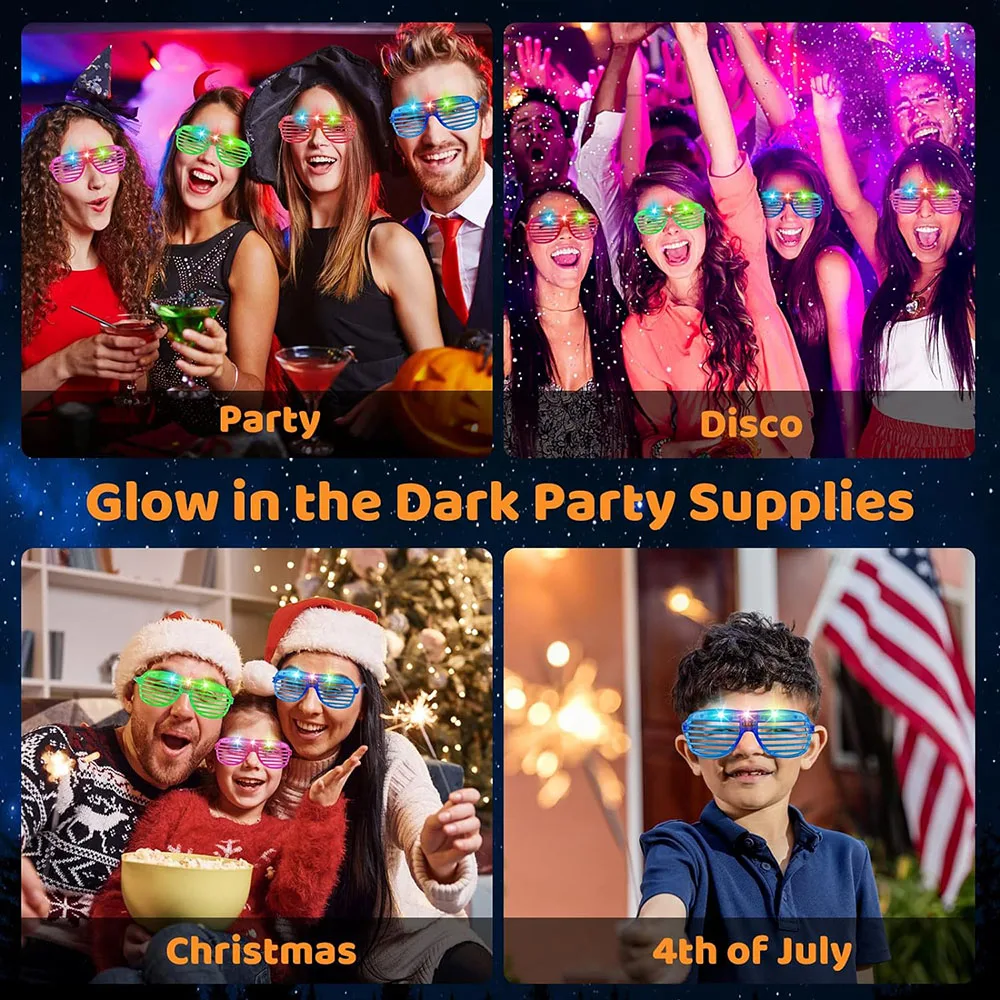 Occhiali LED Luminosi per Fest - Glow In The Dark Party Glasses recensione e prezzo